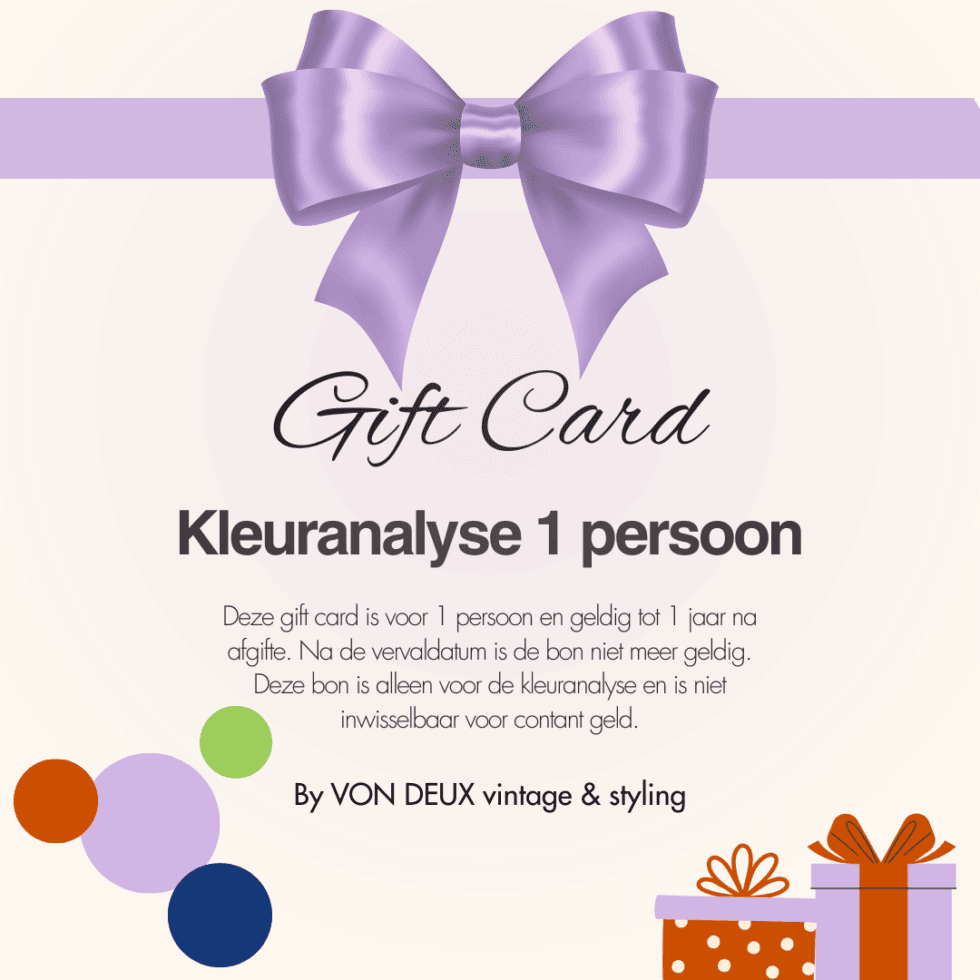 Kleuranalyse cadeaubon 1 persoon