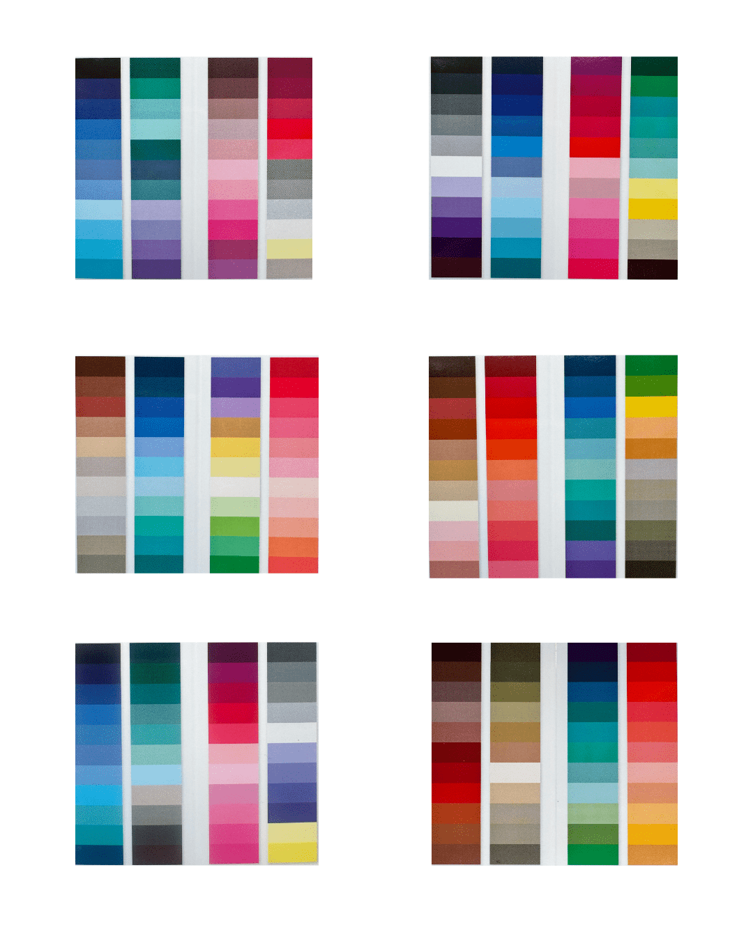 Kleurkaartjes kleurtypes